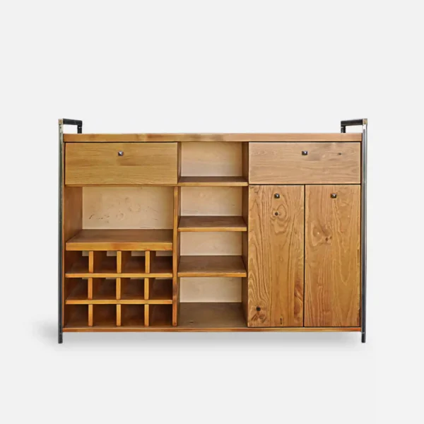 Industrialny drewniany barek na alkohole - kolor ANTYK (1)