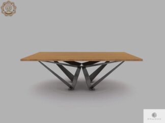 Industrieller Tisch aus Eichenholz auf Metallgestell XAVIER finden Sie uns auf https://www.facebook.com/RaWoodpl/