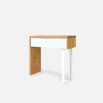 Pomocnik konsola drewniana MOCCA białe szkło (4)