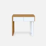 Pomocnik konsola drewniana MOCCA białe szkło (5)