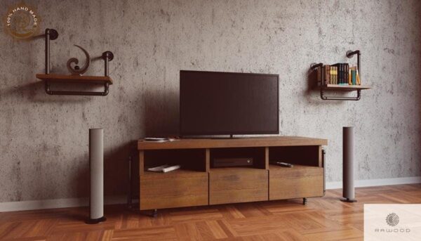 Rustikaler Fernsehschrank aus Massivholz ins Wohnzimmer DENAR