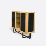 Dębowa komoda ze szkłem MOCCA