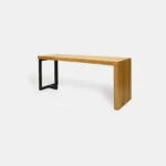 Ławka z drewna dębowego i stali do salonu przedpokoju HUGON I