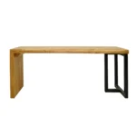 Ławka z drewna dębowego i stali do salonu przedpokoju HUGON I