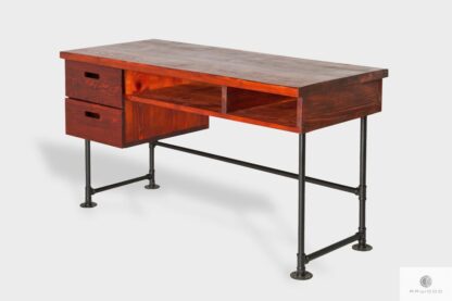 Holz Schreibtisch in inudstrielle Still mit Schubladen ins Arbeitzimmer DENAR