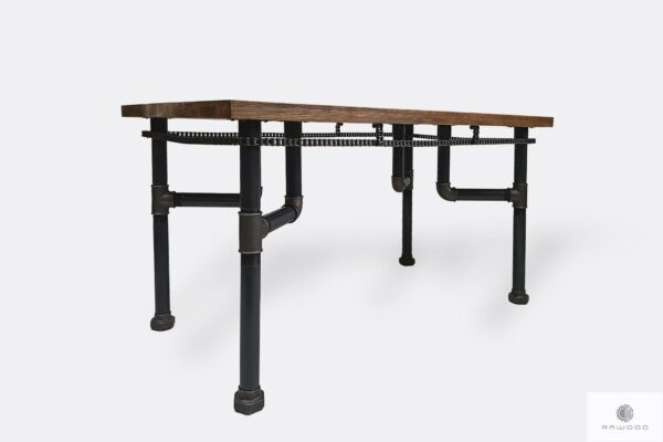 Holz rustikale Tisch auf Metallbeinen VENTUR