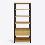 Regał loft dębowy na książki do salonu COLIN