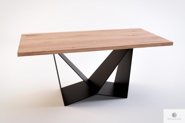 Industrielle Tisch mit Eiche Tischplatte auf Metallbeine ins Esszimmer DALIA