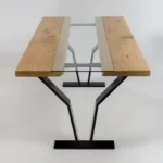 Stół z dębowego drewna stali szkła ARCO