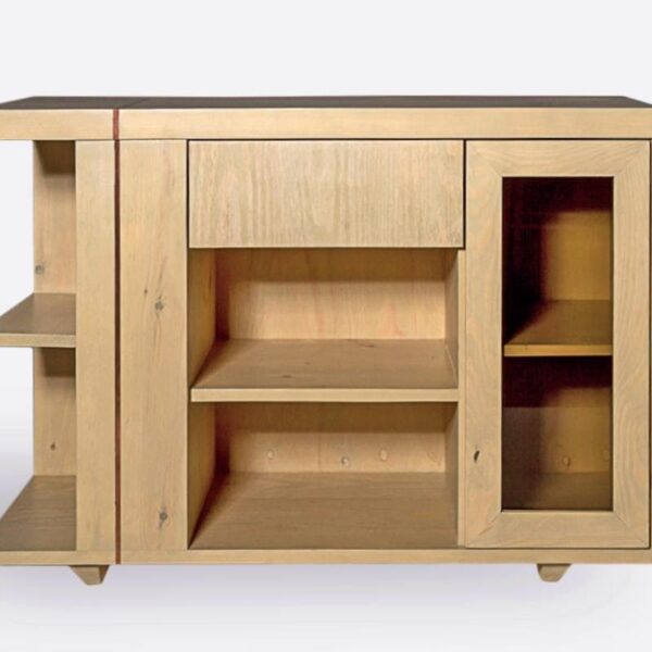 Moderne Kommode aus Kiefernholz und Glas COPPER