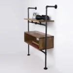 Loftowy regał z drewna i metalu DENAR