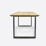 Dębowy stół z metalowymi nogami BRITA - stal naturalna