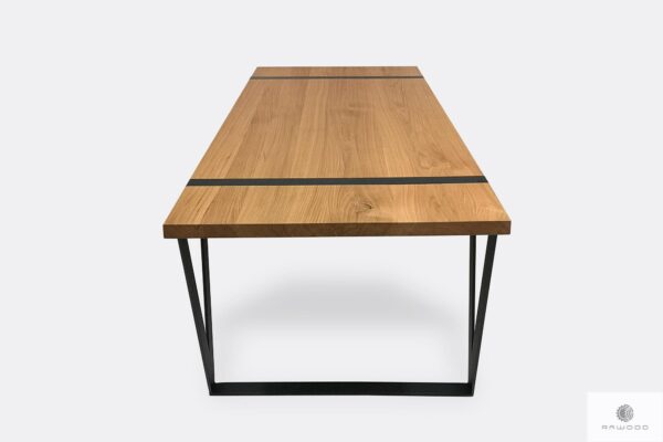 Holz industrielle massiv Tisch auf Metallgestell NERON