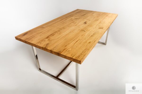 Eiche Konferenztisch aus Massivholz auf Metallbeinen PASAT