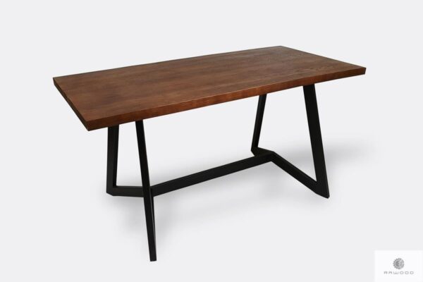 Tisch mit Holztischplatte auf schwarze Metallbeine GERES