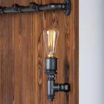 Drewniany wieszak ścienny z półką wieszak loftowy DENAR