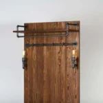 Drewniany wieszak ścienny z półką wieszak loftowy DENAR