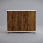 Moderne Holzkommode mit Fronten aus altem Holz BERGEN