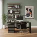 nowoczesne biurko BOSS dębowy blat (1)