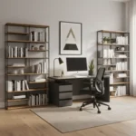 nowoczesne biurko BOSS dębowy blat (4)