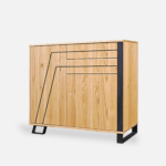 dębowa komoda bora podstawa stal czarna (3)