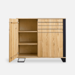 dębowa komoda bora podstawa stal czarna (5)