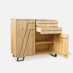 dębowa komoda bora podstawa stal czarna (7)