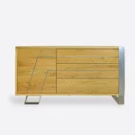 Moderner RTV-Schrank aus Eiche auf Metallbeinen für das Wohnzimmer BORA