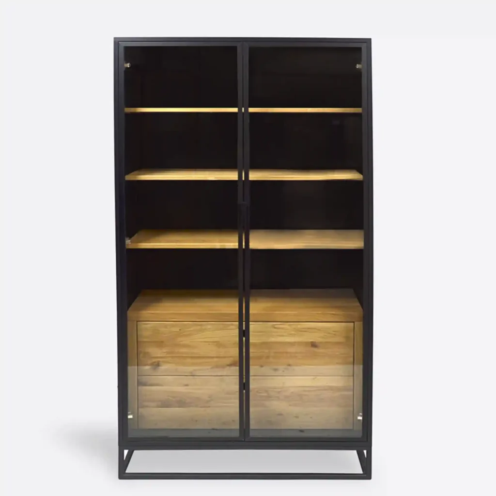 Witryna loft drewniana w industrialnym stylu do salonu CARLA I