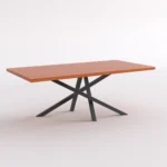 Tisch mit Eichenplatte auf metallischem Gestell ARGON