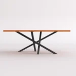 Tisch mit Eichenplatte auf metallischem Gestell ARGON