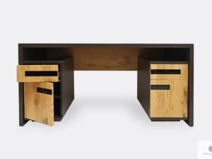 Holz Schreibtisch mit Container ins Büro LAGOS