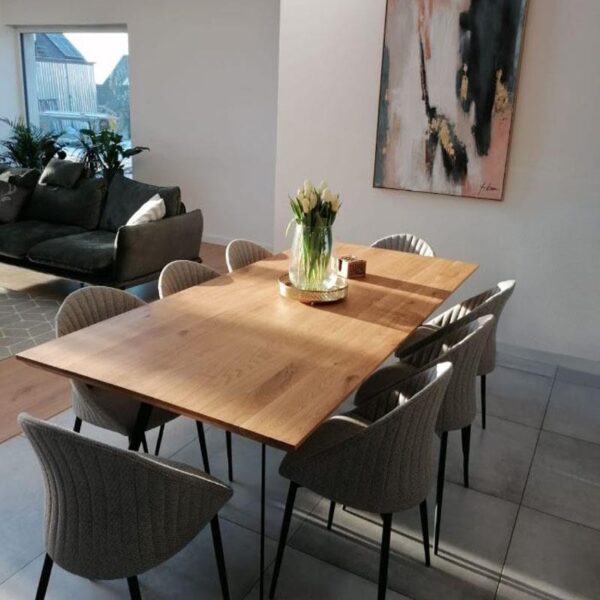 Stół dębowy na metalowych nogach do jadalni VITA