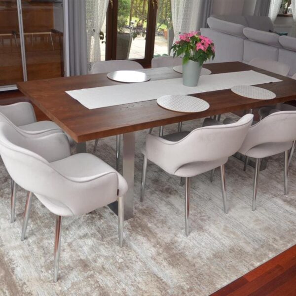 Nowoczesny dębowy stół z metalowymi nogami do jadalni MOCCA