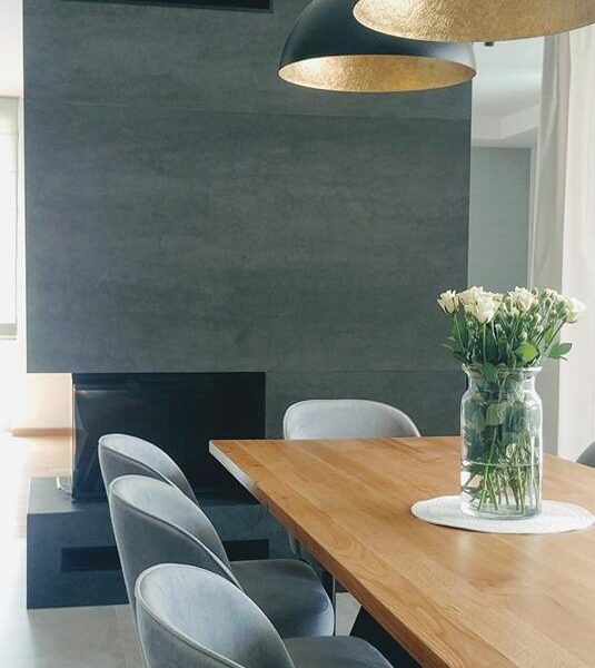 Nowoczesny dębowy stół do jadalni salonu PHARELL dębowy blat stół na metalowej nodze