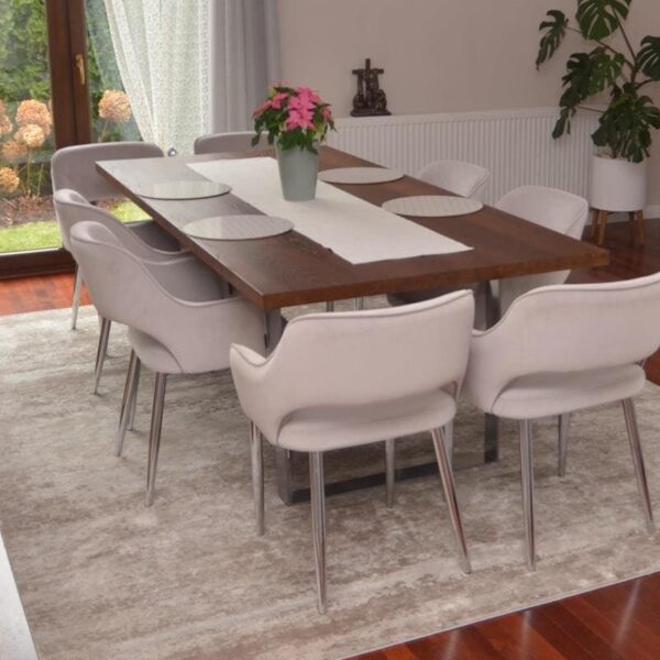 Stół dębowy industrialny na metalowych nogach na wymiar do salonu MOCCA