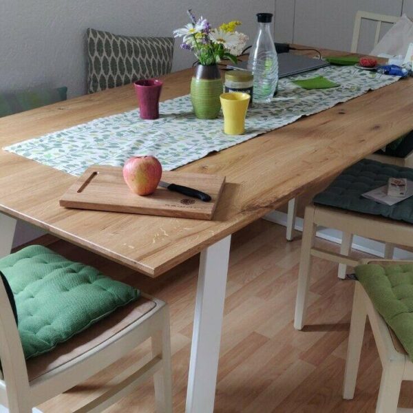 Stół industrialny dębowy z metalowymi nogami do jadalni CALLA II