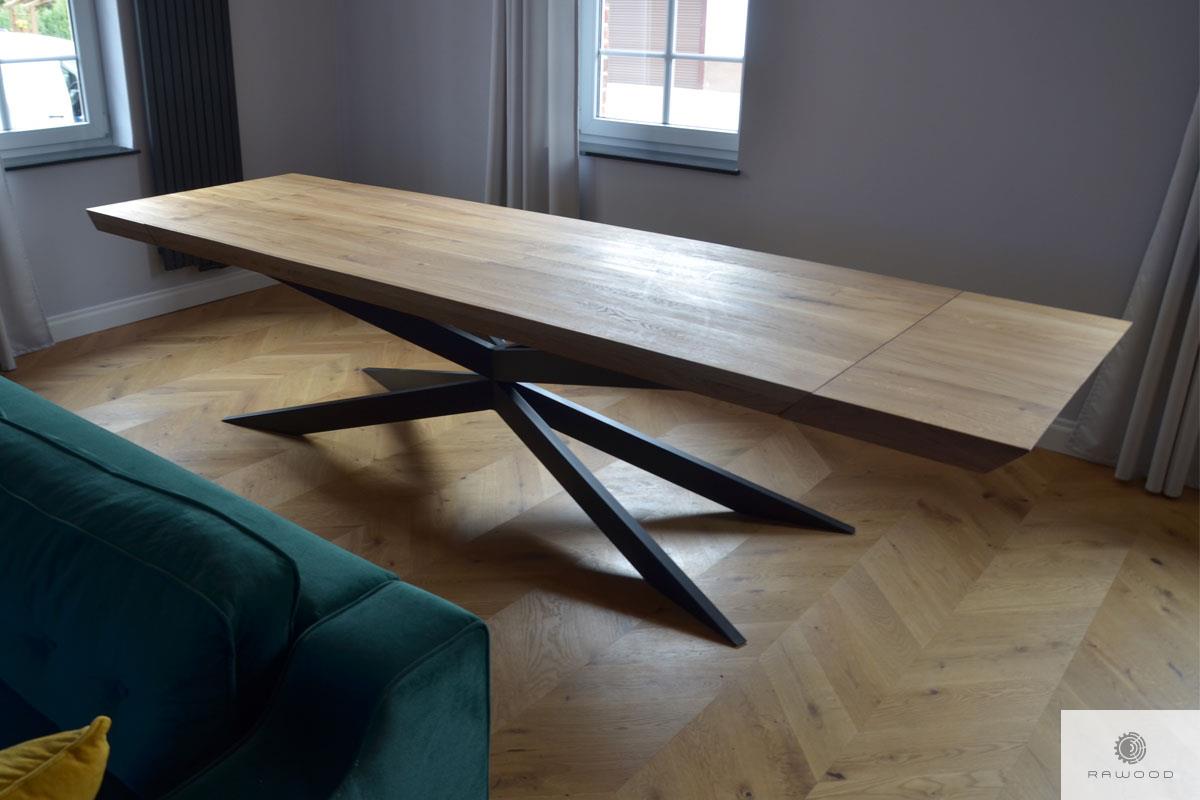 Tisch mit dicke Eiche Tischplatte und Metallbeine X DEVON