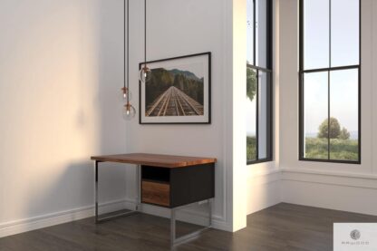 Holz Schreibtisch auf chrom Metallbeine ins Arbeitzimmer NESCA II