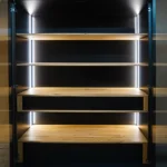 Witryna duża z drewna dębowego i płyty do salonu gabinetu NORD (6)