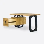 Nowoczesne dębowe biurko z szufladami i metalowymi nogami WALT