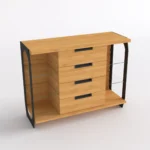 Komoda dębowa z szufladami lite drewno do salonu WALT