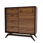 Drewniana komoda z przesuwnymi drzwiami CLEO