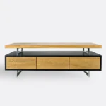 Szafka RTV dębowa na metalowych nogach NESCA II