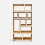 dębowy regał do salonu LIVO biała płyta (1)