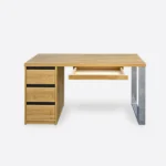 Dębowe biurko CAMERON- noga stal kolor naturalny