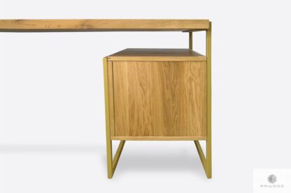 Design Schreibtisch aus Eichenholz mit Metallbeine GERDA