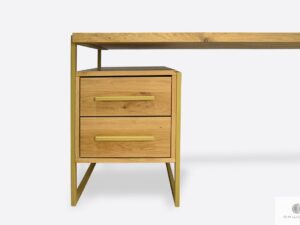 Modern Schreibtisch aus Eichenholz mit Metallbeine GERDA
