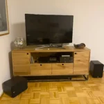 Dębowa RTV na metalowej podstawie MERIS - realizacja