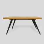 Couchtisch aus massivem Eichenholz auf metallenen Beinen CORTEZ